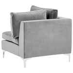 3-Sitzer Modulsofa Samtstoff grau mit Metallbeinen EVJA