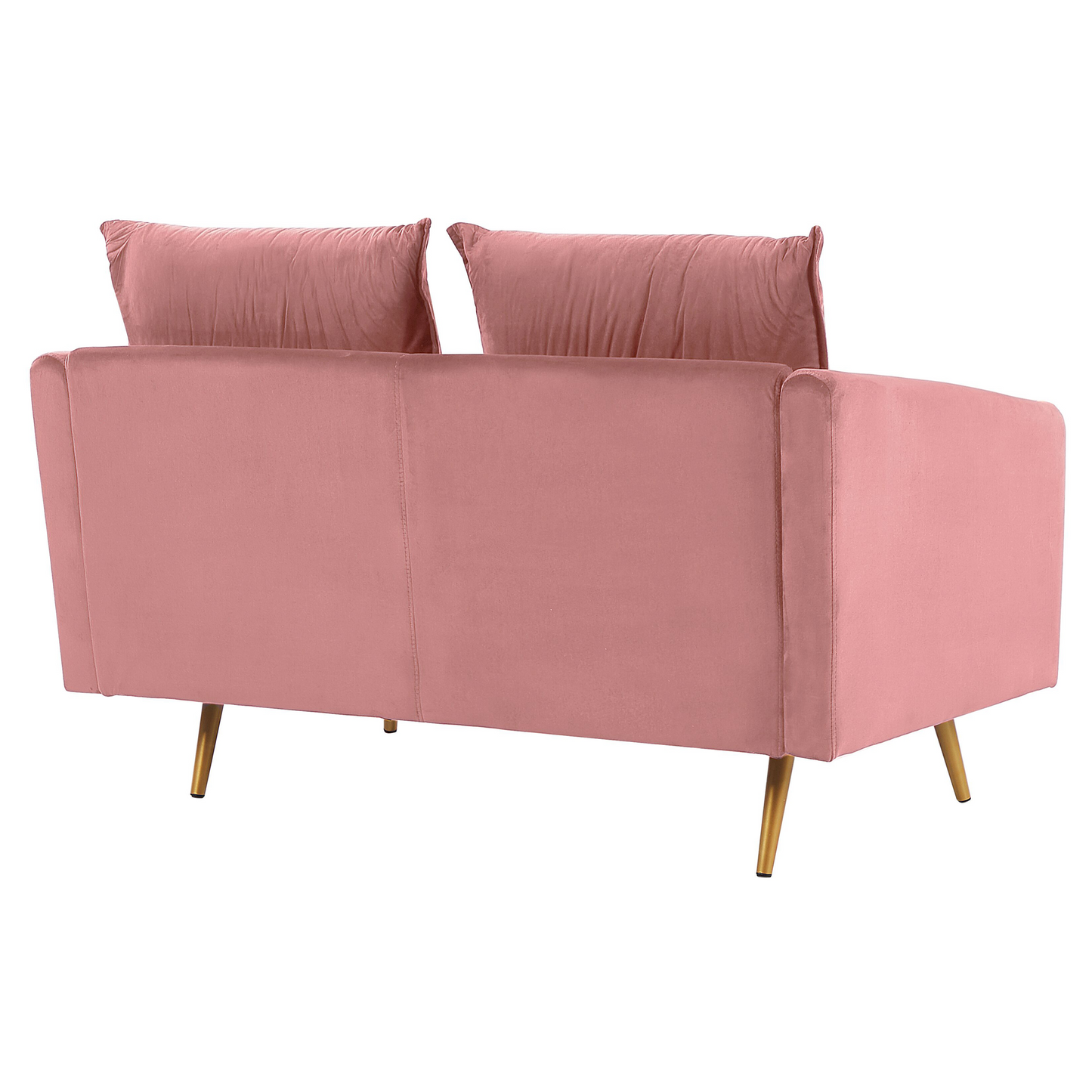 2-Sitzer Sofa Samtstoff rosa mit goldenen Beinen MAURA