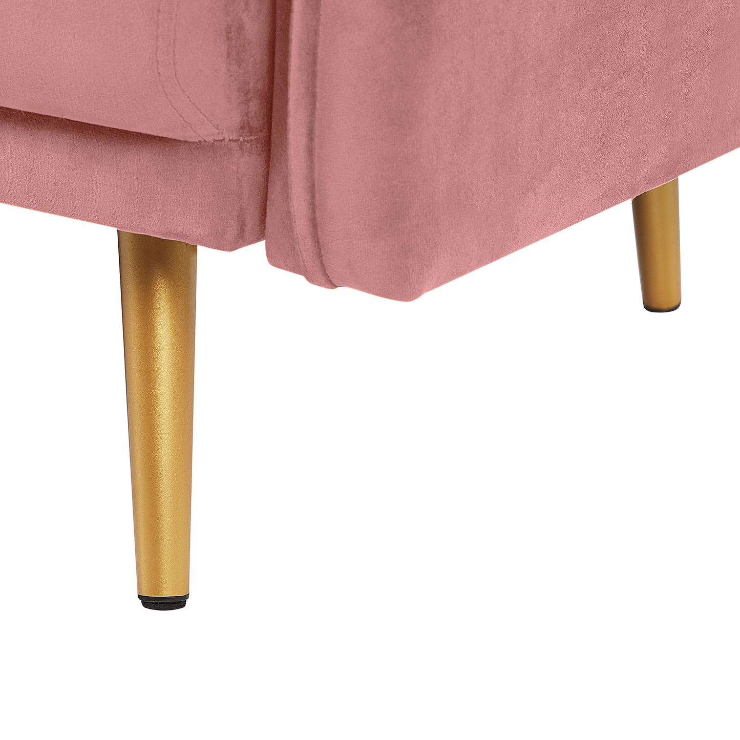 3-Sitzer Sofa Samtstoff rosa mit goldenen Beinen MAURA