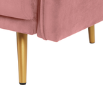 3-Sitzer Sofa Samtstoff rosa mit goldenen Beinen MAURA