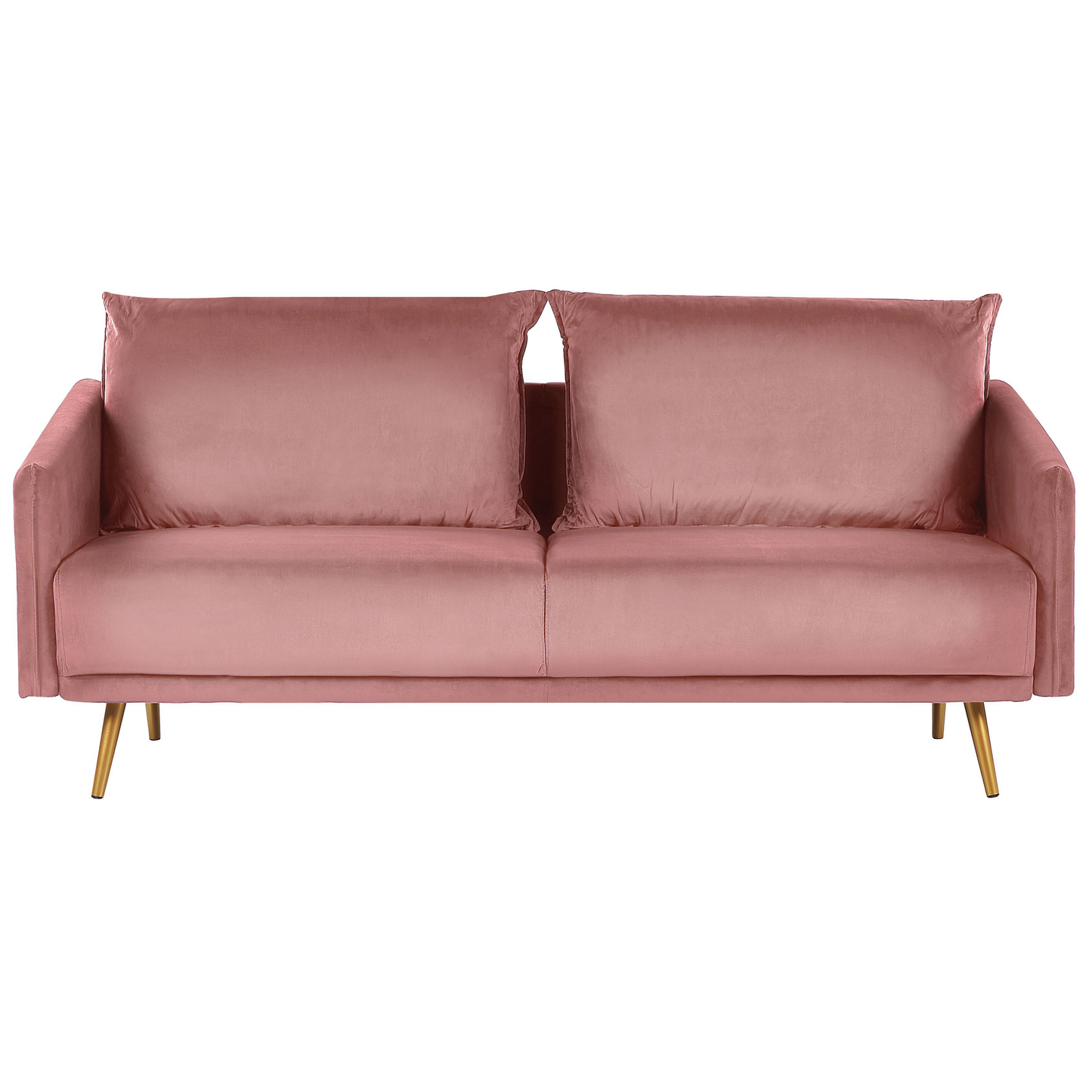 Sofa Set Samtstoff rosa 5-Sitzer mit goldenen Beinen MAURA