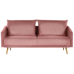 Sofa Set Samtstoff rosa 5-Sitzer mit goldenen Beinen MAURA