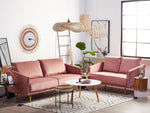 Sofa Set Samtstoff rosa 5-Sitzer mit goldenen Beinen MAURA