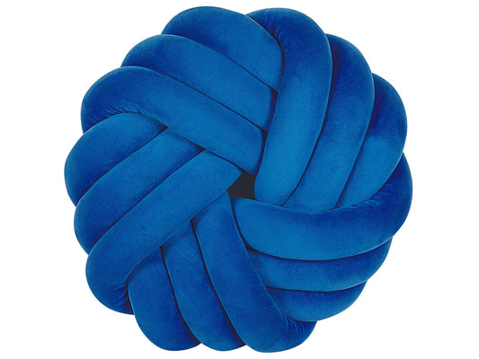 Dekokissen AKOLA Samtstoff 30 x 30 cm Blau Ohne Muster