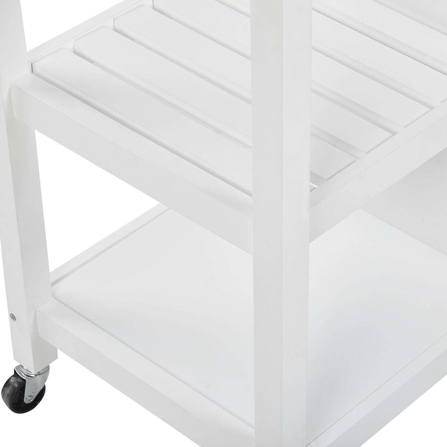 Servierwagen weiss / heller Holzfarbton mit 2 Schubladen GENOA