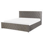 Bett mit Stauraum Samtstoff AMIENS 160 x 200 cm Grau