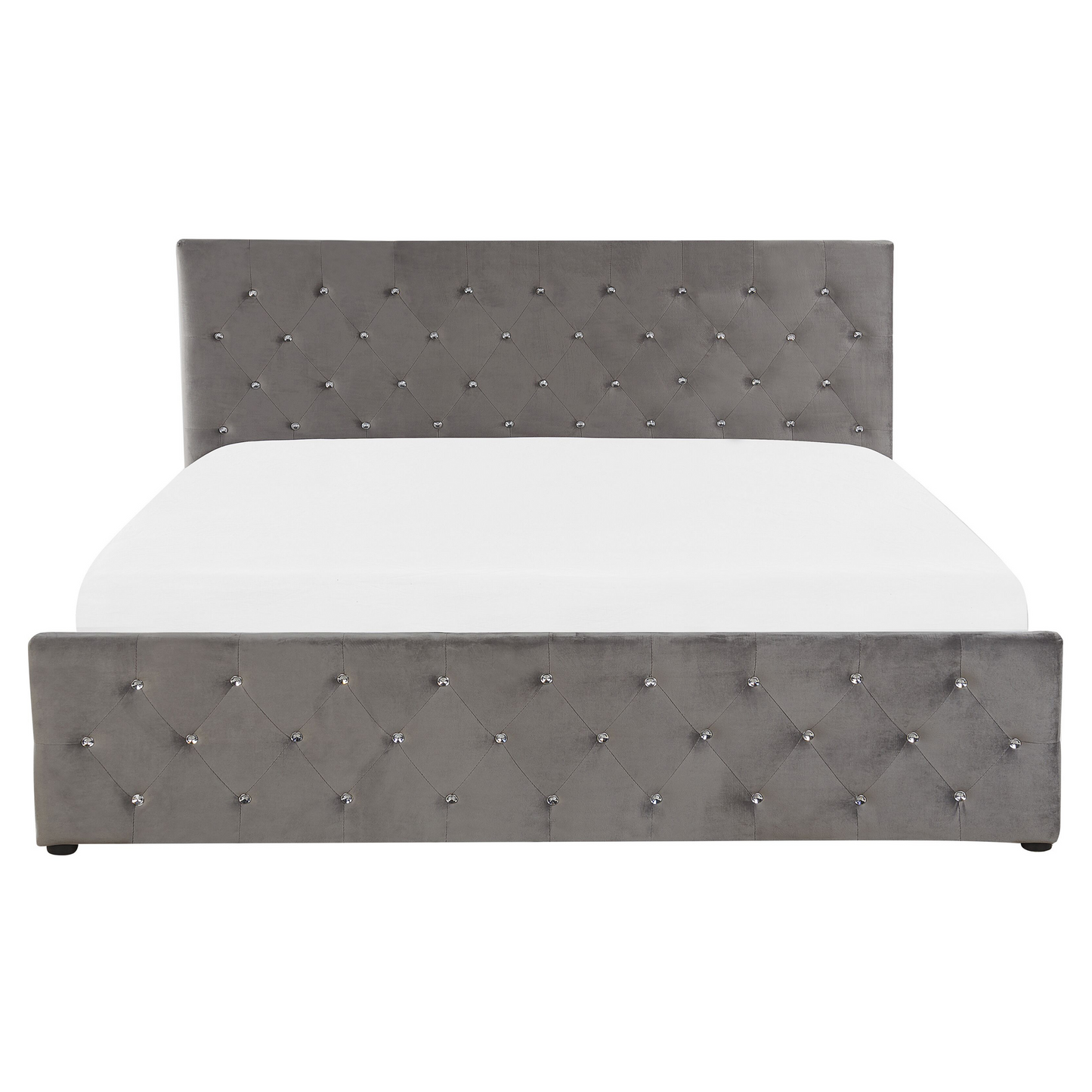 Bett mit Stauraum Samtstoff AMIENS 160 x 200 cm Grau