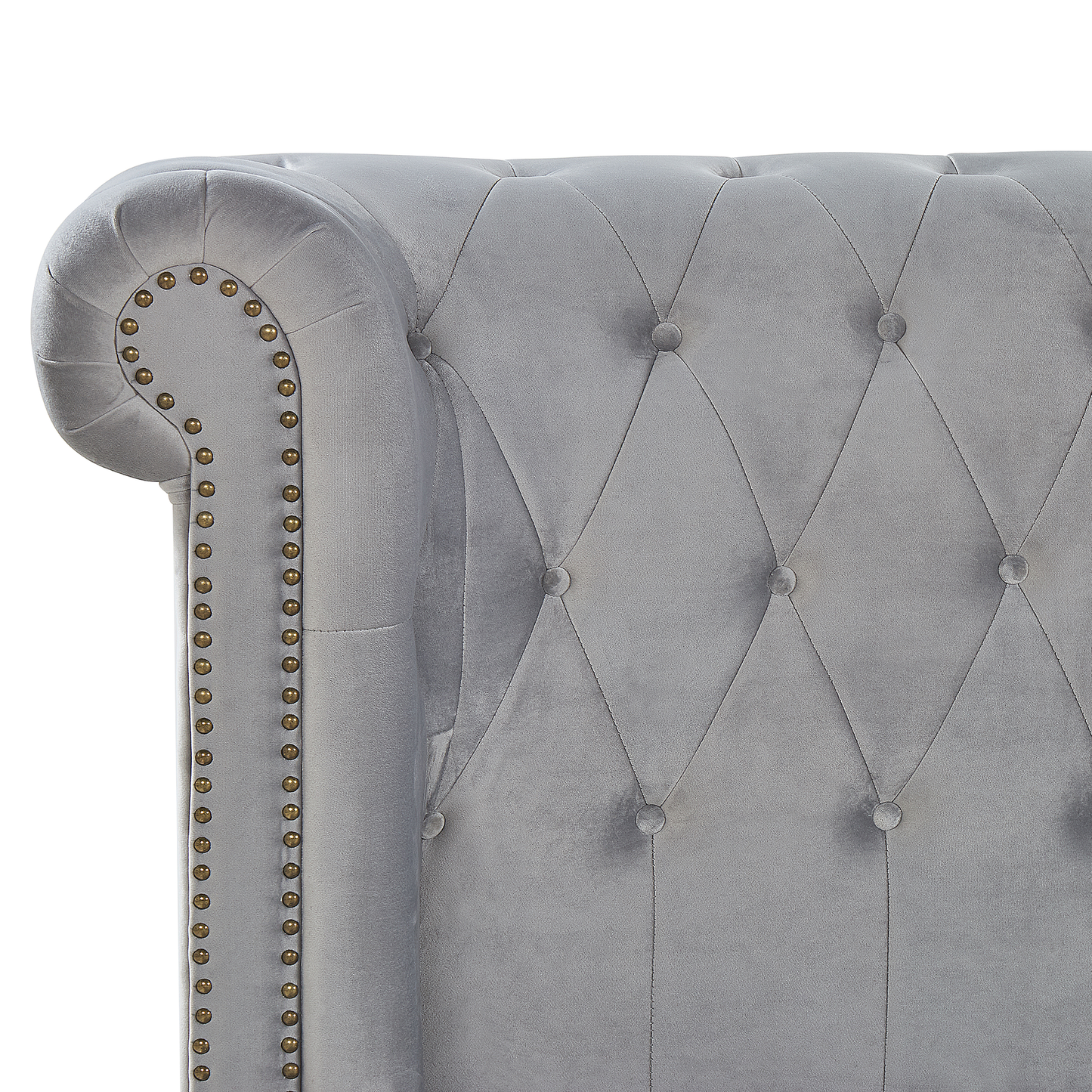 Bett mit Lattenrost Samtstoff CAVAILLON 180 x 200 cm Hellgrau