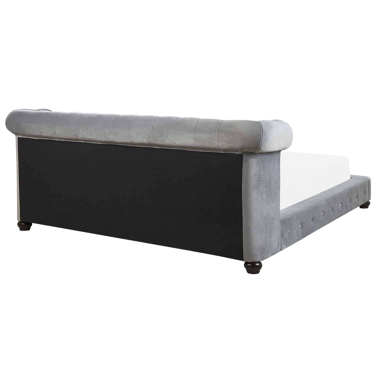Bett mit Lattenrost Samtstoff CAVAILLON 180 x 200 cm Hellgrau
