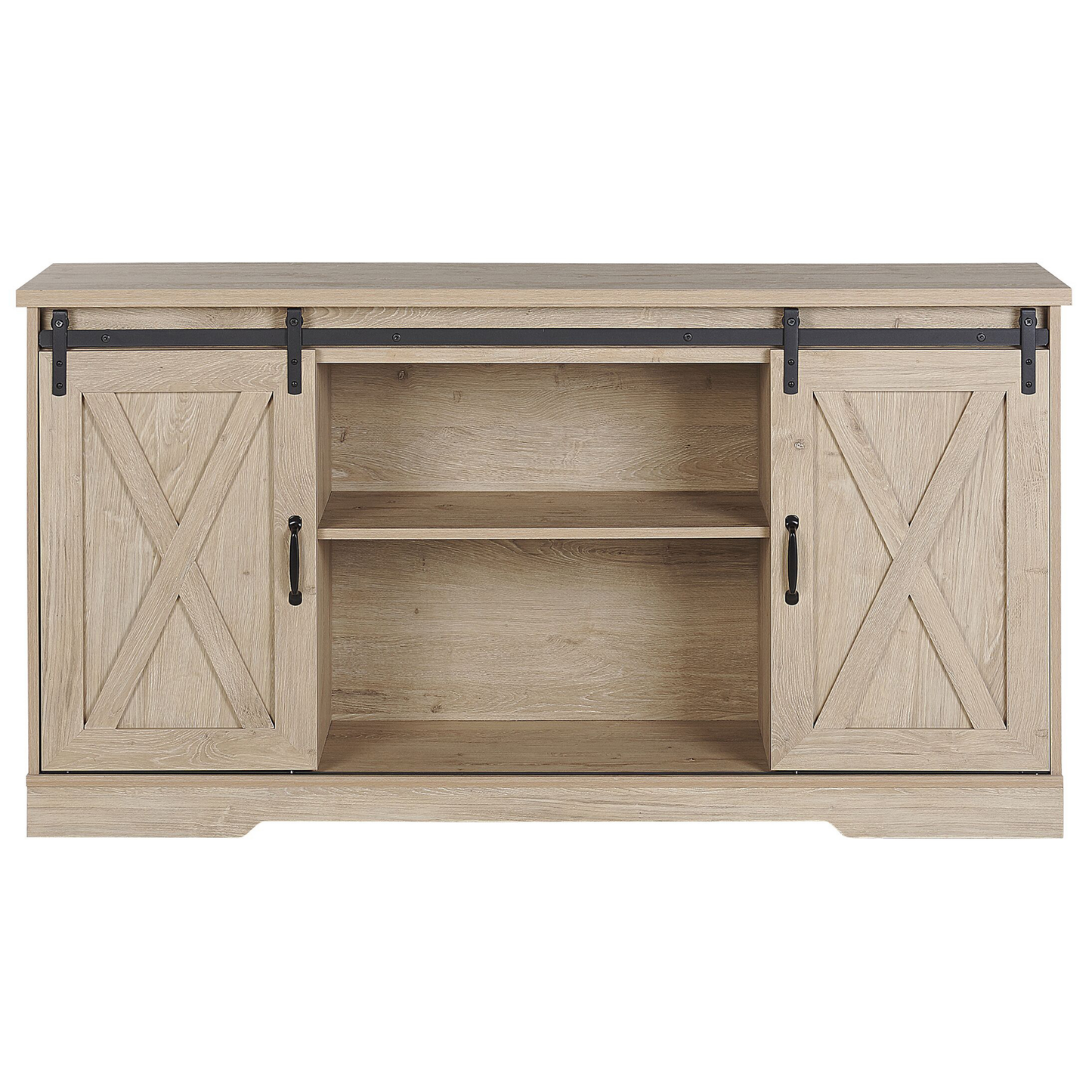 Sideboard heller Holzfarbton 2 Schiebetüren ULAN