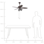 Deckenventilator mit Licht braun / dunkler Holzfarbton HEILONG