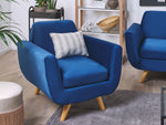 Bezug für Sessel BERNES Samtstoff Marineblau