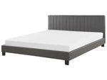 Bett mit Lattenrost Kunstleder POITIERS 180 x 200 cm Grau