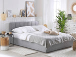 Bett mit Stauraum Stoff DREUX 160 x 200 cm Hellgrau