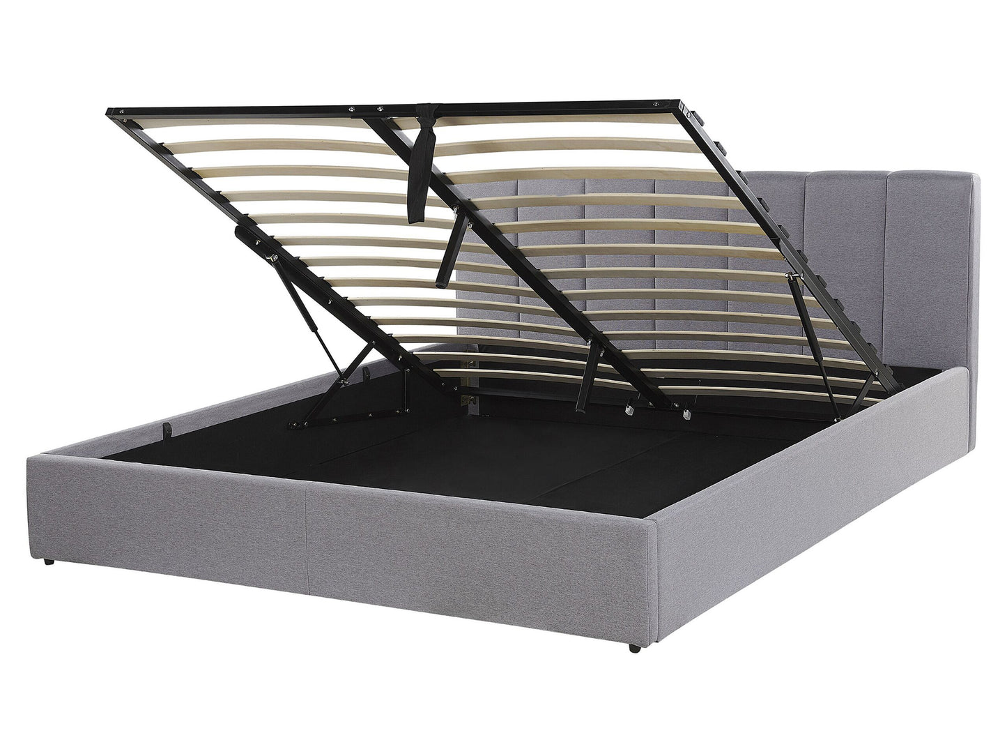 Bett mit Stauraum Stoff DREUX 160 x 200 cm Hellgrau