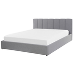 Bett mit Stauraum Stoff DREUX 160 x 200 cm Hellgrau