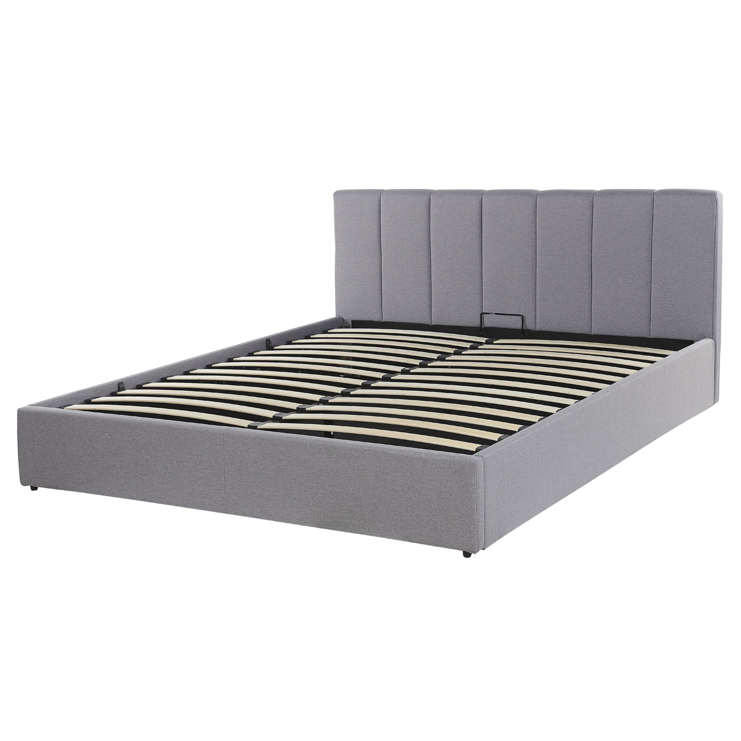 Bett mit Stauraum Stoff DREUX 160 x 200 cm Hellgrau