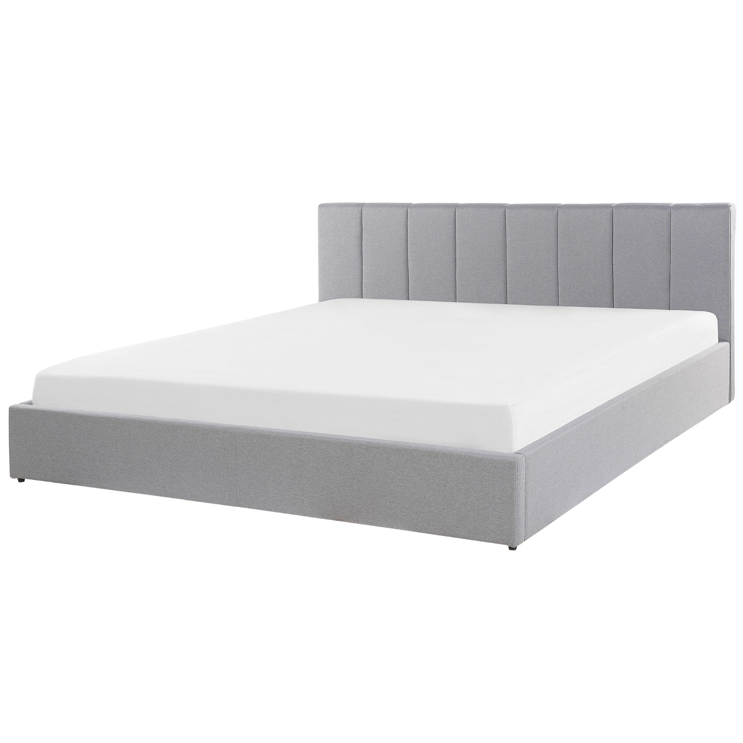 Bett mit Stauraum Stoff DREUX 180 x 200 cm Hellgrau