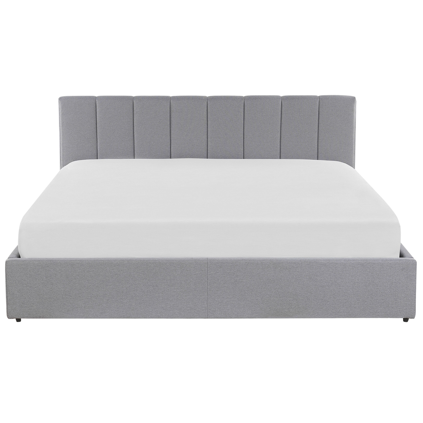 Bett mit Stauraum Stoff DREUX 180 x 200 cm Hellgrau