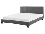 Bett mit Lattenrost Kunstleder POITIERS 160 x 200 cm Grau