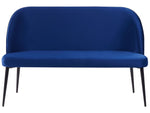 2-Sitzer Küchensofa Samtstoff marineblau / schwarz OSBY