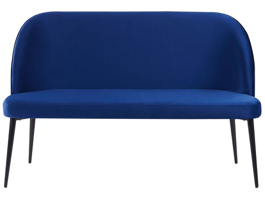 2-Sitzer Küchensofa Samtstoff marineblau / schwarz OSBY