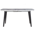 Ausziehbarer Esstisch MOSBY Schwarz / Weiss 160/200 cm 90 cm