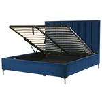 Schlafzimmer Set Samtstoff SEZANNE 180 x 200 cm Marineblau