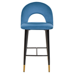Set mit 2 Barstühlen FALTON Samtstoff Blau