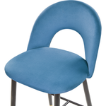 Set mit 2 Barstühlen FALTON Samtstoff Blau