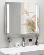 LED-Badezimmer-Spiegel LIRAC 70 cm 60 cm Silber
