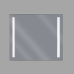 LED-Badezimmer-Spiegel LIRAC 70 cm 60 cm Silber