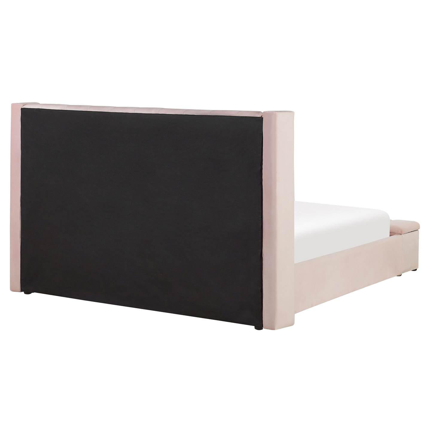Bett mit Stauraumbank Samtstoff NOYERS 160 x 200 cm Pastellrosa
