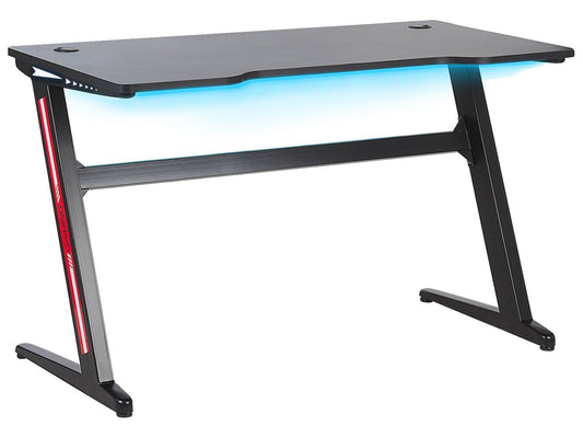 Spieltisch schwarz 120 x 60 cm RGB LED-Beleuchtung DARFUR