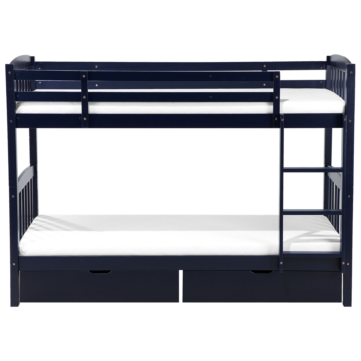 Hochbett mit Schubladen Kiefernholz REVIN 90 x 200 cm Marineblau