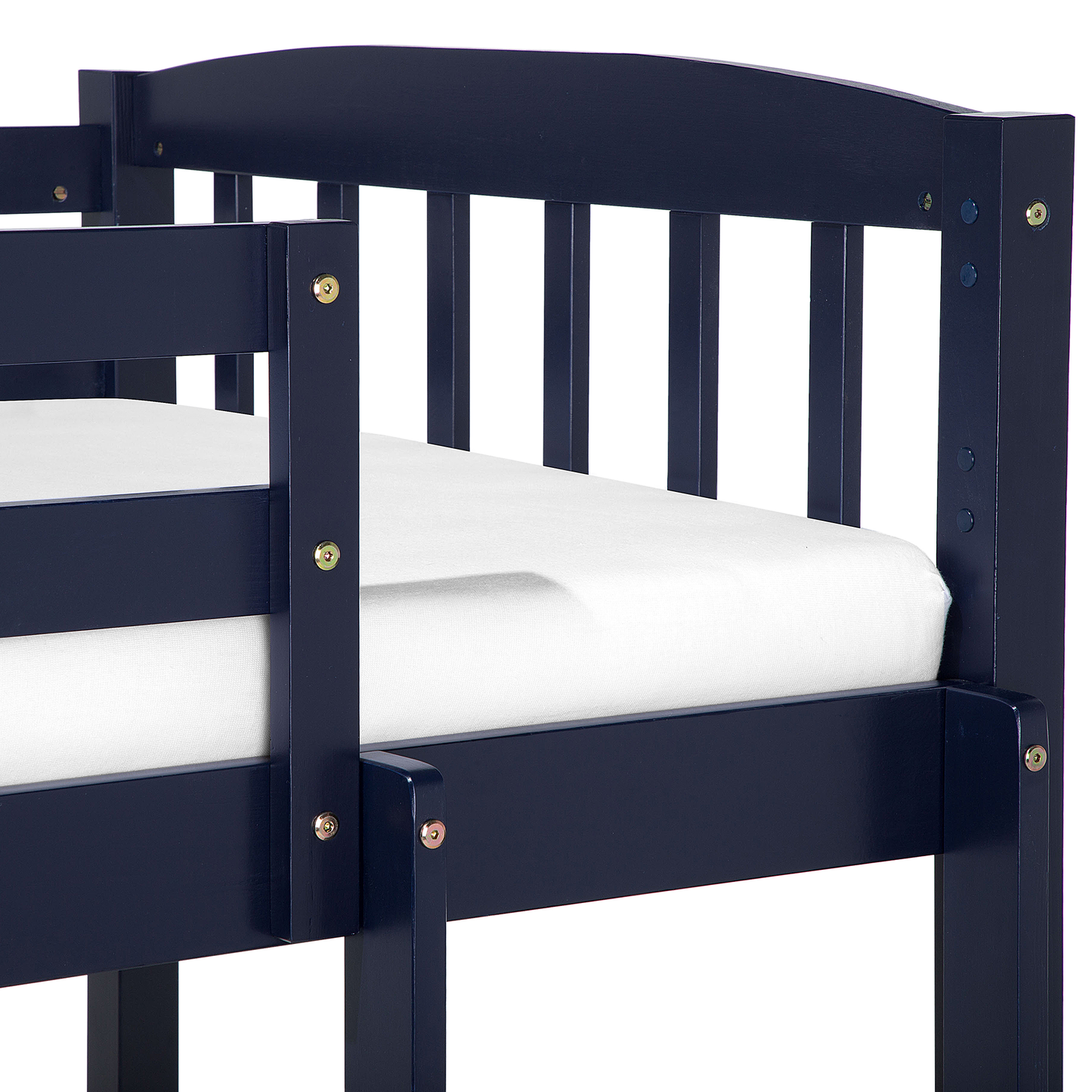 Hochbett mit Schubladen Kiefernholz REVIN 90 x 200 cm Marineblau