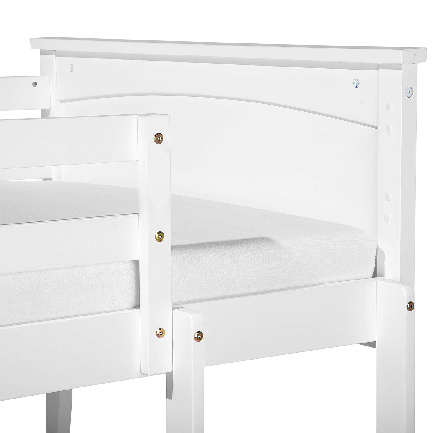 Hochbett mit Schubladen Kiefernholz ALBON 90 x 200 cm Weiss