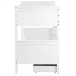 Hochbett mit Schubladen Kiefernholz ALBON 90 x 200 cm Weiss