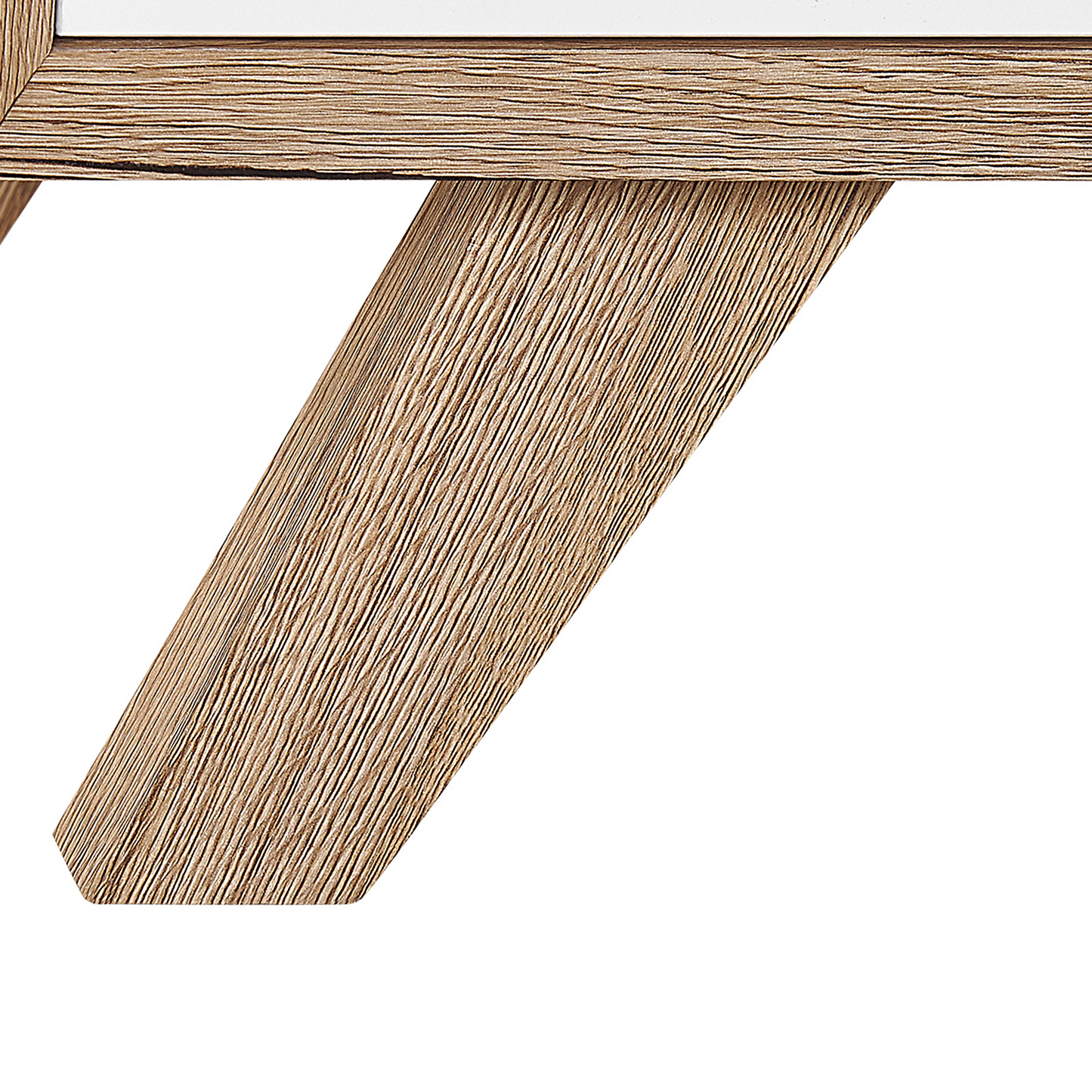 Sideboard weiss / heller Holzfarbton 3 Schubladen 2 Schränke FORESTER