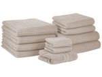 Handtücher 11er Set AREORA Baumwolle Beige