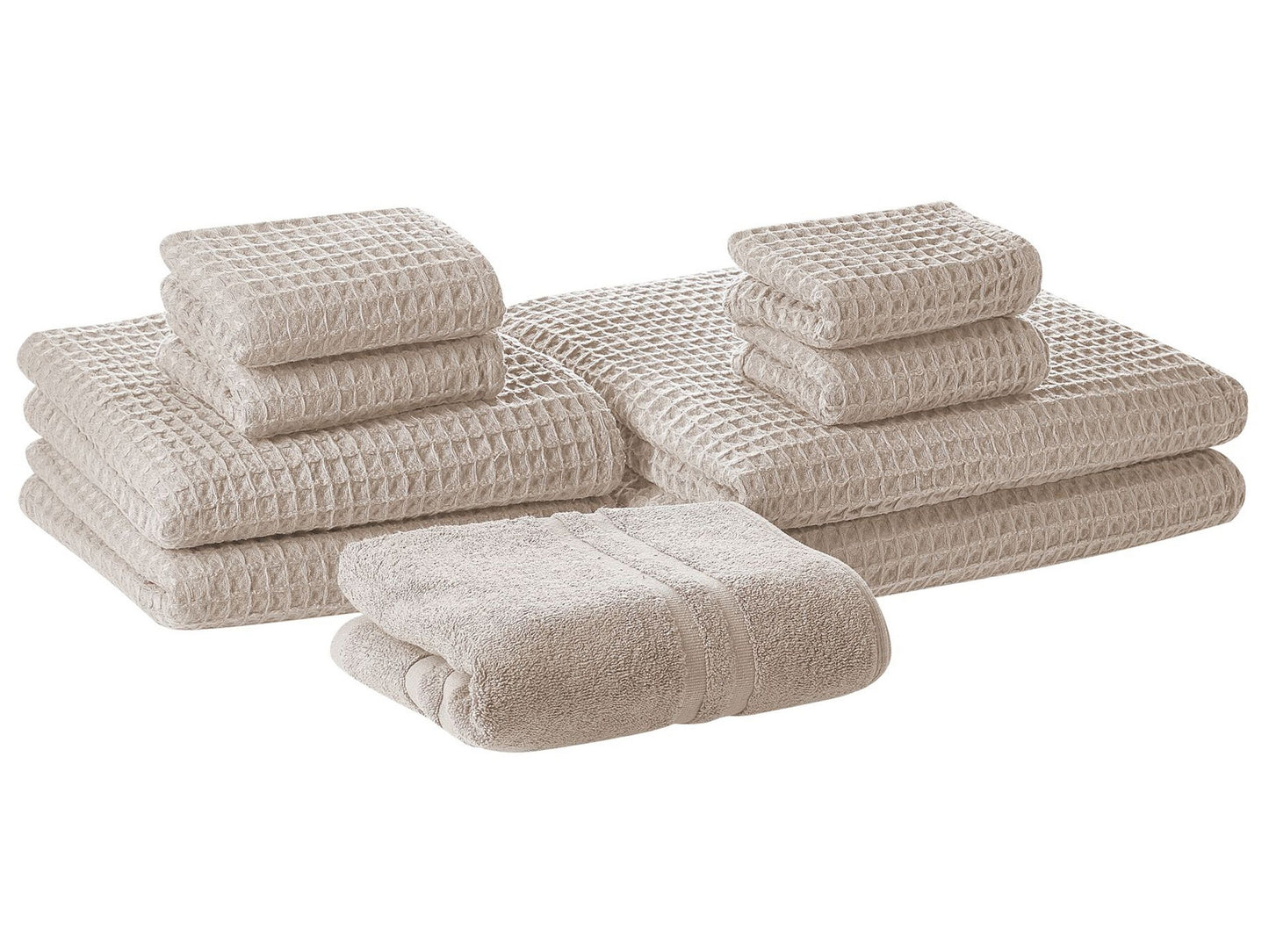 Handtücher 9er Set AREORA Baumwolle Beige