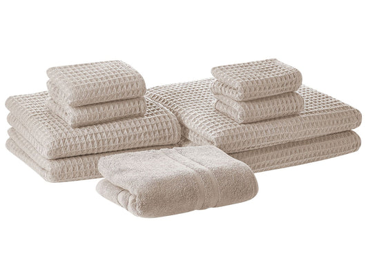 Handtücher 9er Set AREORA Baumwolle Beige