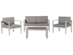 Lounge Set mit Tisch 4-Sitzer SALERNO Metall Dunkelgrau