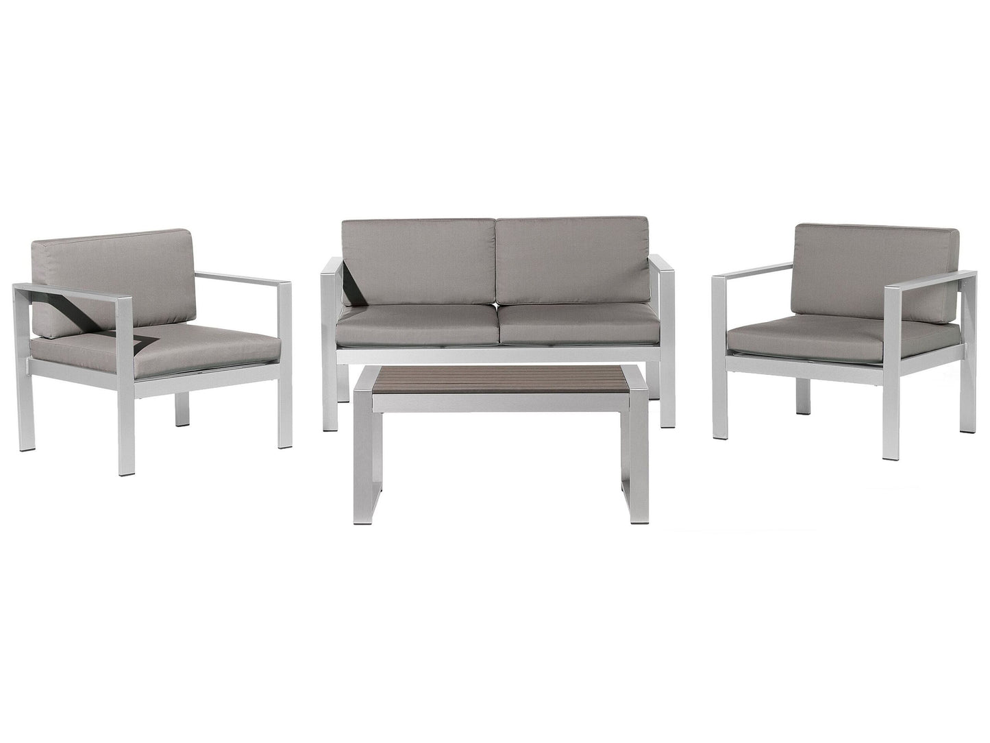 Lounge Set mit Tisch 4-Sitzer SALERNO Metall Dunkelgrau