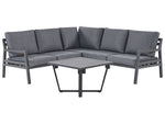 Garten Ecksofa mit Tisch 5-Sitzer VIZZINI Metall Grau