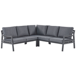 Garten Ecksofa mit Tisch 5-Sitzer VIZZINI Metall Grau