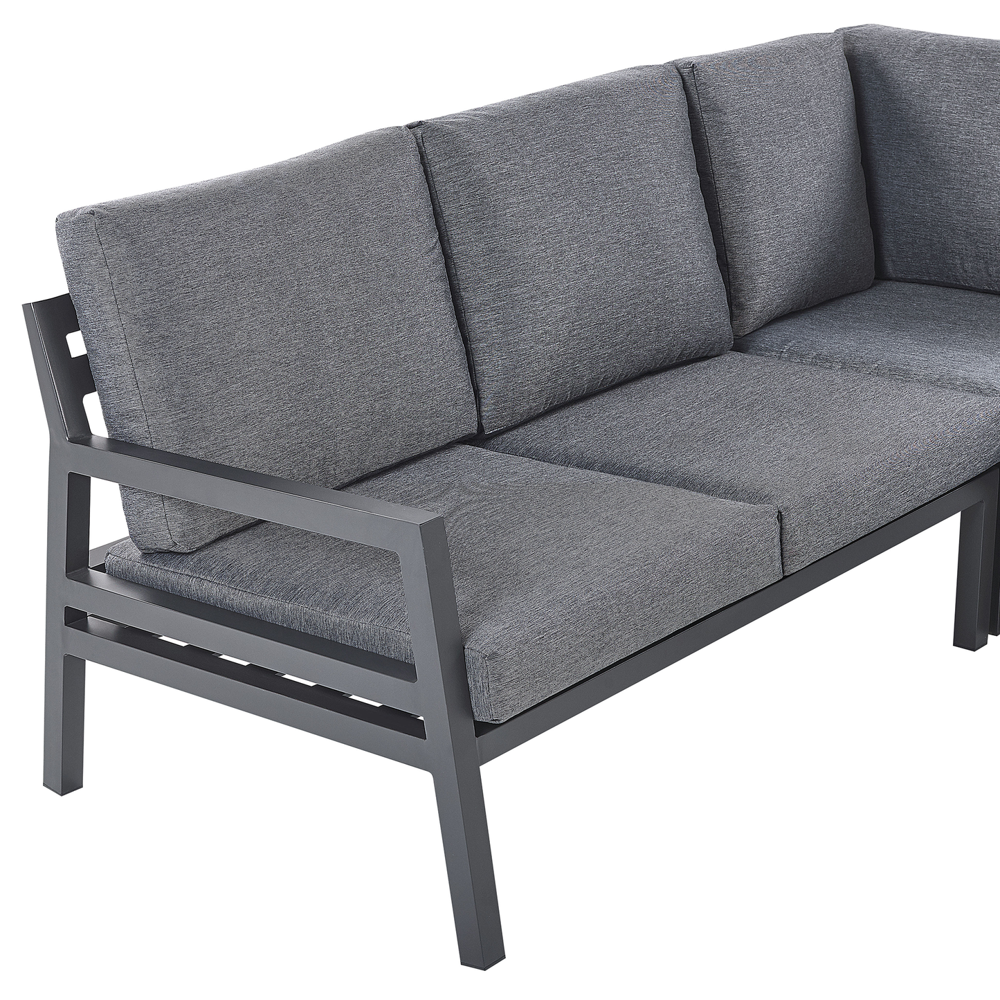 Garten Ecksofa mit Tisch 5-Sitzer VIZZINI Metall Grau