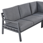 Garten Ecksofa mit Tisch 5-Sitzer VIZZINI Metall Grau