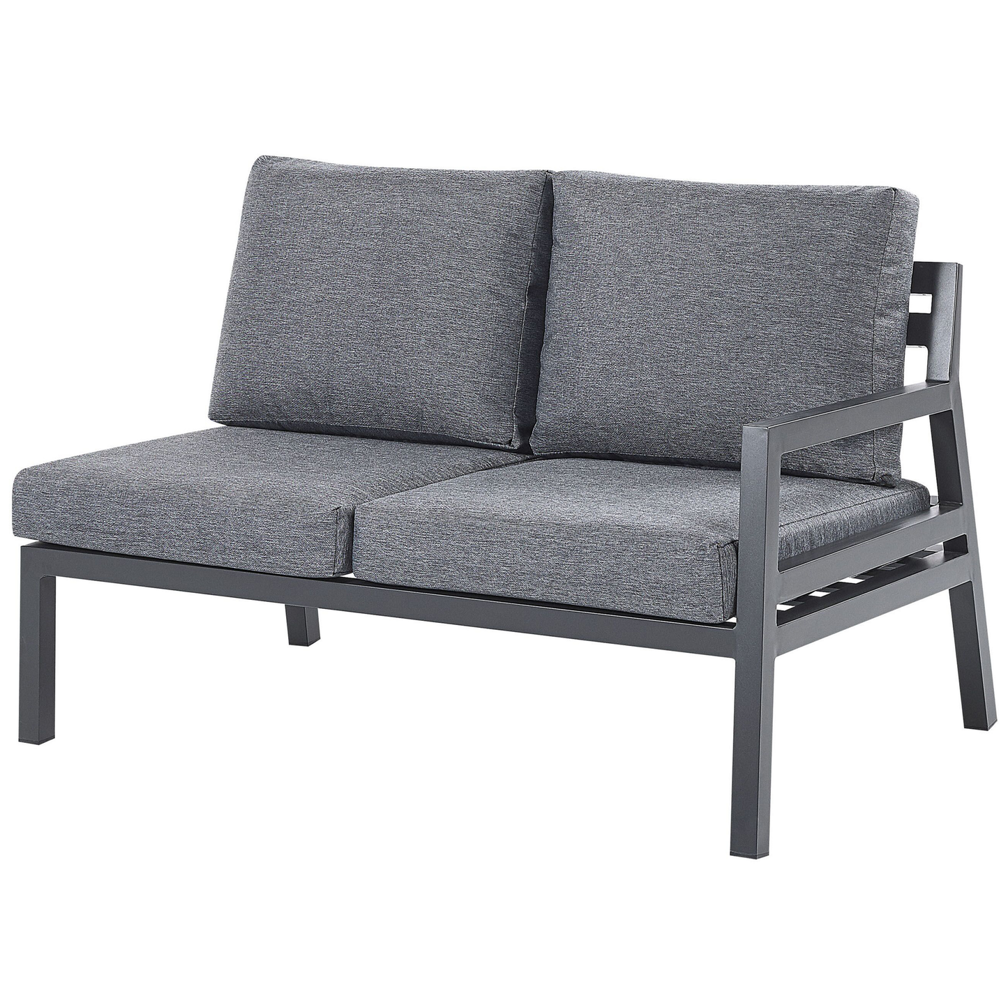 Garten Ecksofa mit Tisch 5-Sitzer VIZZINI Metall Grau