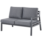 Garten Ecksofa mit Tisch 5-Sitzer VIZZINI Metall Grau